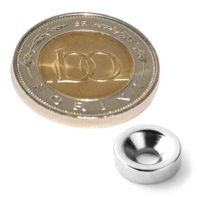   Süllyesztett furatú Neodimium gyűrű mágnes D 10xd7/3,5x3