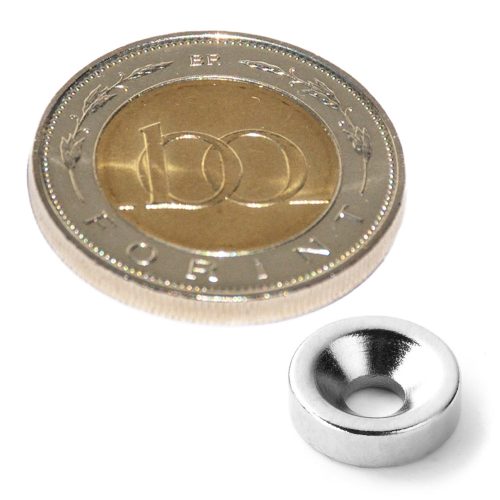Süllyesztett furatú Neodimium gyűrű mágnes D 10xd7/3,5x3