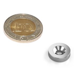   Süllyesztett furatú Neodimium gyűrű mágnes D 12xd7/3,5x3