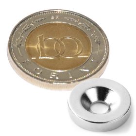 Süllyesztett furatú Neodimium gyűrű mágnes D 14xd8/4x3