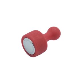 Neodímium tábla mágnes /  Bábú D12x20 Piros, iroda mágnes, színes