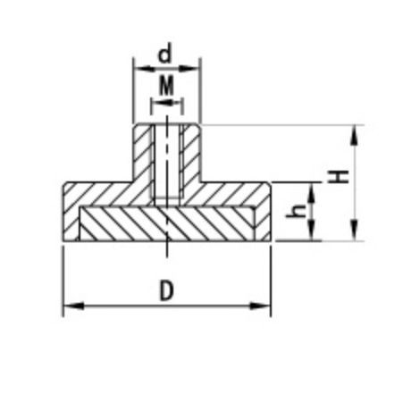 POTMAGNET neodímium D16X4,5  d8X7 M4 Menetes csappal, neodimium mágnes, mágnes