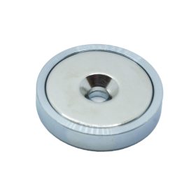 POTMAGNET neodímium  D48X11,5 d8,5 sülyesztett furattal