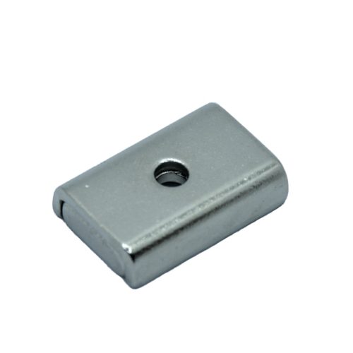 U POTMAGNET neodímium 20X13,5X5 d3,5, neodimium mágnes, mágnes, 