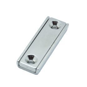 U POTMAGNET neodímium 40X13,5X5 d3,5, neodimium mágnes, mágnes